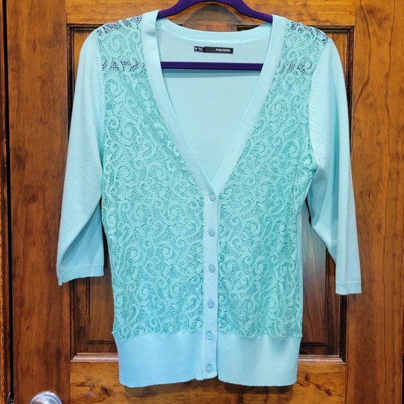 Maurices V-Neck Lace Front Cardigan NWOT Medium - Picture 1 of 6